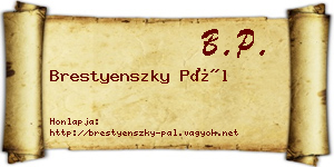 Brestyenszky Pál névjegykártya